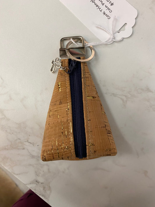 Cork triangle coin purse